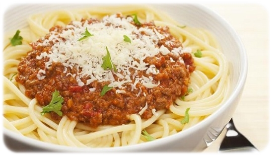 Spaghetti Bolognaise. Delicious camping food.