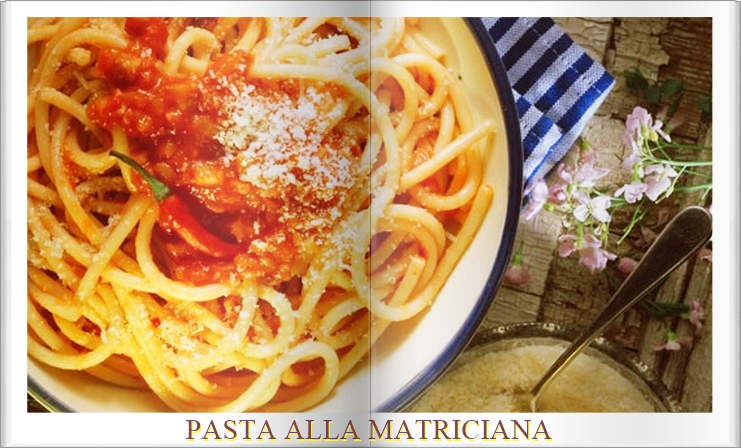 PASTA ALLA MATRICIANA. Healthy Mediterranean cuisine.