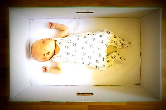 芬兰宝宝为什么睡在纸箱里。健康。
