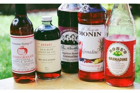 Grenadine Compared. MIXERS, GARNISHES AND PREMIXED.