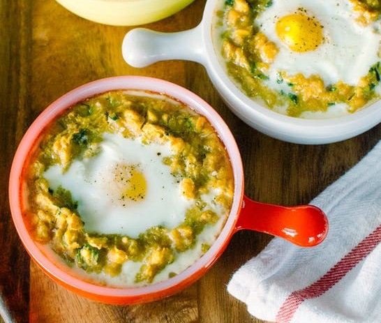 Spiced Coconut Lentils with Peppered Eggs